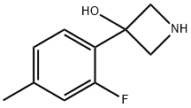 3-(2-氟-4-甲基苯基)氮杂环丁烷-3-醇,1388032-55-0,结构式