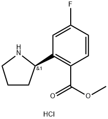 (R)-4-氟-2-(吡咯烷-2-基)苯甲酸甲酯盐酸盐, 1391580-47-4, 结构式