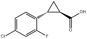 trans-2-(4-chloro-2-fluorophenyl)cyclopropane-1-carboxylic acid Structure