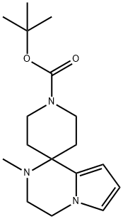 Spiro[piperidine-4,1'(2'H)-pyrrolo[1,2-a]pyrazine]-1-carboxylic acid, 3',4'-dihydro-2'-methyl-, 1,1-dimethylethyl ester Struktur