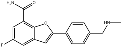 7-Benzofurancarboxamide, 5-fluoro-2-[4-[(methylamino)methyl]phenyl]- 化学構造式