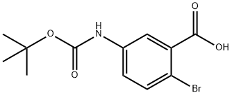 Benzoic acid, 2-bromo-5-[[(1,1-dimethylethoxy)carbonyl]amino]- Struktur