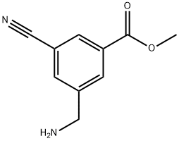 Benzoic acid, 3-(aminomethyl)-5-cyano-, methyl ester 化学構造式