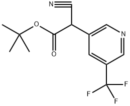 tert-butyl cyano[5-(trifluoromethyl)pyridin-3-yl]acetate 化学構造式