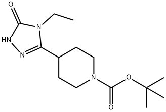 tert-butyl 4-(4-ethyl-5-oxo-4,5-dihydro-1H-1,2,4-triazol-3-yl)piperidine-1-carboxylate Struktur