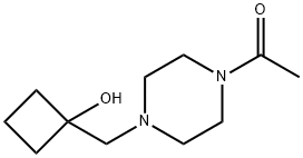 1-(4-((1-Hydroxycyclobutyl)methyl)piperazin-1-yl)ethan-1-one Structure