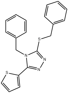 4-苄基-3-(苄基硫代)-5-(噻吩-2-基)-4H-1,2,4-三唑,139614-68-9,结构式