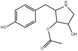 3,4-Pyrrolidinediol, 2-[(4-hydroxyphenyl)methyl]-, 3-acetate,139755-64-9,结构式