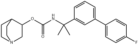 Carbamic acid, N-[1-(4'-fluoro[1,1'-biphenyl]-3-yl)-1-methylethyl]-, 1-azabicyclo[2.2.2]oct-3-yl ester 化学構造式