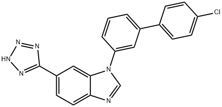 1-(4'-Chlorobiphenyl-3-yl)-6-(2H-tetrazol-5-yl)-1H-benzimidazole,1401321-12-7,结构式