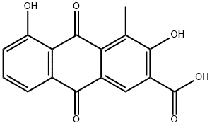 1-Methyl-2,8-dihydroxy-3
-carboxy-9,10-anthraquinone Struktur