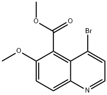 5-Quinolinecarboxylic acid, 4-bromo-6-methoxy-, methyl ester Struktur