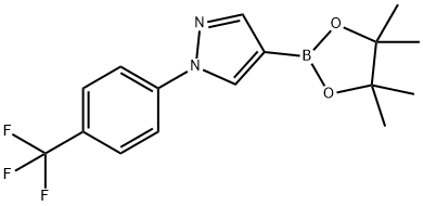 1H-Pyrazole, 4-(4,4,5,5-tetramethyl-1,3,2-dioxaborolan-2-yl)-1-[4-(trifluoromethyl)phenyl]- 化学構造式