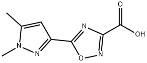 5-(1,5-二甲基-1H-吡唑-3-基)-1,2,4-噁二唑-3-羧酸 结构式