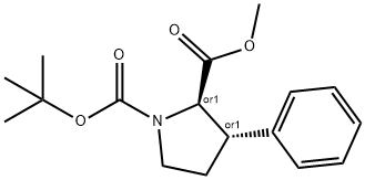 Rel-1-(tert-butyl) 2-methyl (2R,3S)-3-phenylpyrrolidine-1,2-dicarboxylate Structure