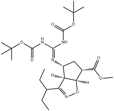 (3aR,4R,6S,6aS)-methyl 4-(2,3-bis(tert-butoxycarbonyl)guanidino)-3-(pentan-3-yl)-4,5,6,6a-tetrahydro-3aH-cyclopenta[d]isoxazole-6-carboxylate(WXC07641)|(3AR,4R,6S,6AS)-甲基 4-((Z)-2,3-二(叔-丁氧羰基)胍基)-3-(戊烷-3-基)-4,5,6,6A-四氢-3AH-环戊二烯并[D]异噻唑-6-甲酸基酯