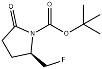 1-Pyrrolidinecarboxylic acid, 2-(fluoromethyl)-5-oxo-, 1,1-dimethylethyl ester, (2R)- Struktur