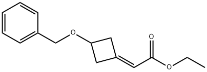 Acetic acid, 2-[3-(phenylmethoxy)cyclobutylidene]-, ethyl ester 化学構造式