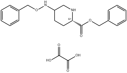 (2S)-5-Benzyloxyaminopiperidin-2-carboxylic acid benzyl ester oxalic acid salt 化学構造式