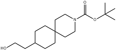 3-Azaspiro[5.5]undecane-3-carboxylic acid, 9-(2-hydroxyethyl)-, 1,1-dimethylethyl ester 化学構造式