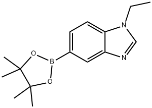 1H-Benzimidazole, 1-ethyl-5-(4,4,5,5-tetramethyl-1,3,2-dioxaborolan-2-yl)- 化学構造式