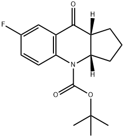 (3AS,9AR)-7-氟-9-氧代-3,3A,9,9A-四氢-1H-环戊二烯并[B]喹啉-4(2H)-羧酸叔丁酯 结构式