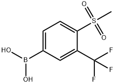4-甲磺酰基-3-(三氟甲基)苯基]硼酸, 1417301-54-2, 结构式