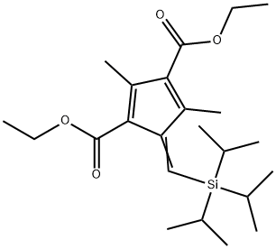 1,3-Cyclopentadiene-1,3-dicarboxylic acid, 2,4-dimethyl-5-[[tris(1-methylethyl)silyl]methylene]-, 1,3-diethyl ester,1417407-35-2,结构式