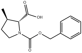 (2R,3R)-1-Cbz-3-methyl-pyrrolidine-2-carboxylic acid Structure