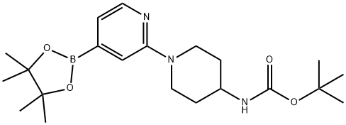 tert-butyl N-{1-[4-(tetramethyl-1,3,2-dioxaborolan-2-yl)pyridin-2-yl]piperidin-4-yl}carbamate 化学構造式