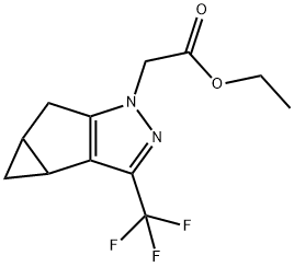 2-(3-(三氟甲基)-3B,4,4A,5-四氢-1H-环丙烷[3,4]环戊[1,2-C]吡唑-1-基)乙酸乙酯, 1417982-77-4, 结构式