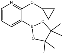 Pyridine, 2-(cyclopropyloxy)-3-(4,4,5,5-tetramethyl-1,3,2-dioxaborolan-2-yl)- Structure