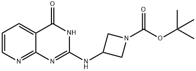 1-Azetidinecarboxylic acid, 3-[(3,4-dihydro-4-oxopyrido[2,3-d]pyrimidin-2-yl)amino]-, 1,1-dimethylethyl ester Struktur