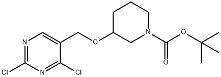3-(2,4-Dichloro-pyrimidin-5-ylmethoxy)-piperidine-1-carboxylic acid tert-butyl ester Structure