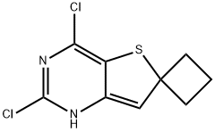 Spiro[cyclobutane-1,6'(7'H)-thieno[3,2-d]pyrimidine], 2',4'-dichloro-,1422354-56-0,结构式