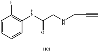 N-(2-氟苯基)-2-(丙-2-炔-1-基氨基)乙酰胺 盐酸盐, 1423031-06-4, 结构式