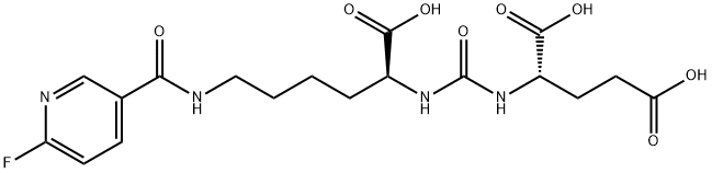 L-Glutamic acid, N-[[[(1S)-1-carboxy-5-[[(6-fluoro-3-pyridinyl)carbonyl]amino]pentyl]amino]carbonyl]- Structure
