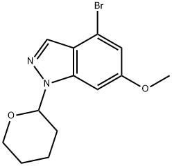 4-溴-6-甲氧基-1-(四氢2H-吡喃-2-基)-1H-吲唑 结构式