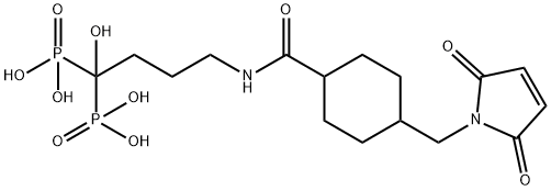 Phosphonic acid, P,P'-[4-[[[4-[(2,5-dihydro-2,5-dioxo-1H-pyrrol-1-yl)methyl]cyclohexyl]carbonyl]amino]-1-hydroxybutylidene]bis- 化学構造式
