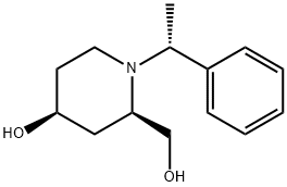 2-Piperidinemethanol, 4-hydroxy-1-[(1R)-1-phenylethyl]-, (2R,4S)- Structure