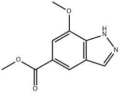 1H-Indazole-5-carboxylic acid, 7-methoxy-, methyl ester Structure