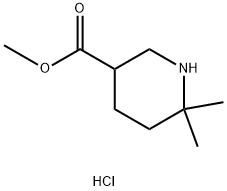 6,6-二甲基哌啶-3-羧酸甲酯盐酸盐, 1427501-53-8, 结构式