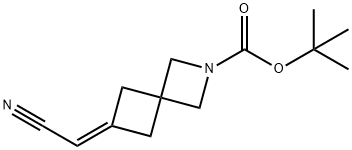 2-Azaspiro[3.3]heptane-2-carboxylic acid, 6-(cyanomethylene)-, 1,1-dimethylethyl ester Struktur