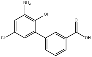 [1,1'-Biphenyl]-3-carboxylic acid, 3'-amino-5'-chloro-2'-hydroxy- 化学構造式