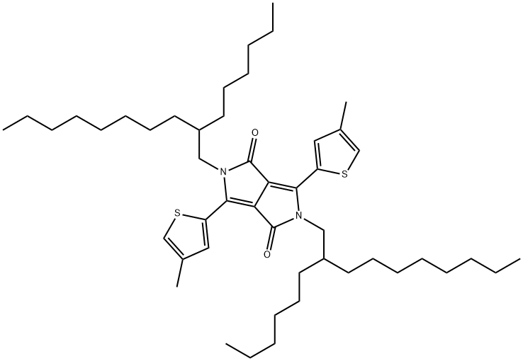 2,5-双(2-己基癸基)-3,6-双(4-甲基噻吩-2-基)吡咯并[3,4-C]吡咯-1,4(2H,5H)-二酮,1429119-68-5,结构式