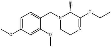 Pyrazine, 1-?[(2,?4-?dimethoxyphenyl)?methyl]?-?3-?ethoxy-?1,?2,?5,?6-?tetrahydro-?2-?methyl-?, (2R)?- 化学構造式
