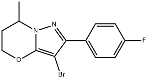 3-bromo-2-(4-fluorophenyl)-7-methyl-6,7-dihydro-5H-pyrazolo[5,1-b][1,3]oxazine Struktur