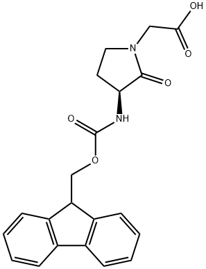 2-[(3S)-3-({[(9H-fluoren-9-yl)methoxy]carbonyl}amino)-2-oxopyrrolidin-1-yl]acetic acid, 143129-77-5, 结构式