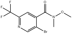 4-Pyridinecarboxamide, 5-bromo-N-methoxy-N-methyl-2-(trifluoromethyl)- Struktur