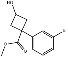 1-(3-溴苯基)-3-羟基环丁烷羧酸甲酯, 1432059-18-1, 结构式